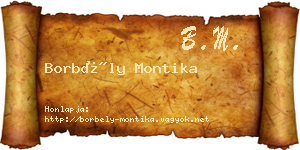 Borbély Montika névjegykártya